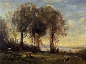 Jean Baptiste Camille Corot Painting - Cabreros en las islas Borromeas al aire libre Romanticismo Jean Baptiste Camille Corot
